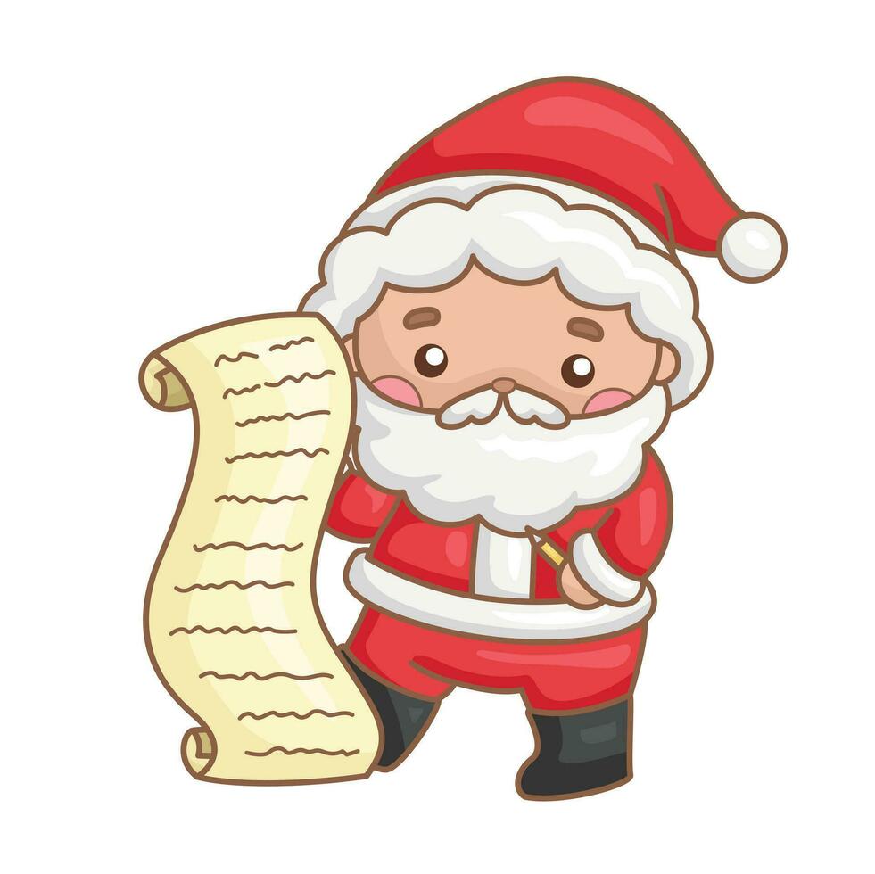 Santa claus Weihnachten Dekoration Hintergrund Karikatur Illustration Vektor Clip Art Aufkleber