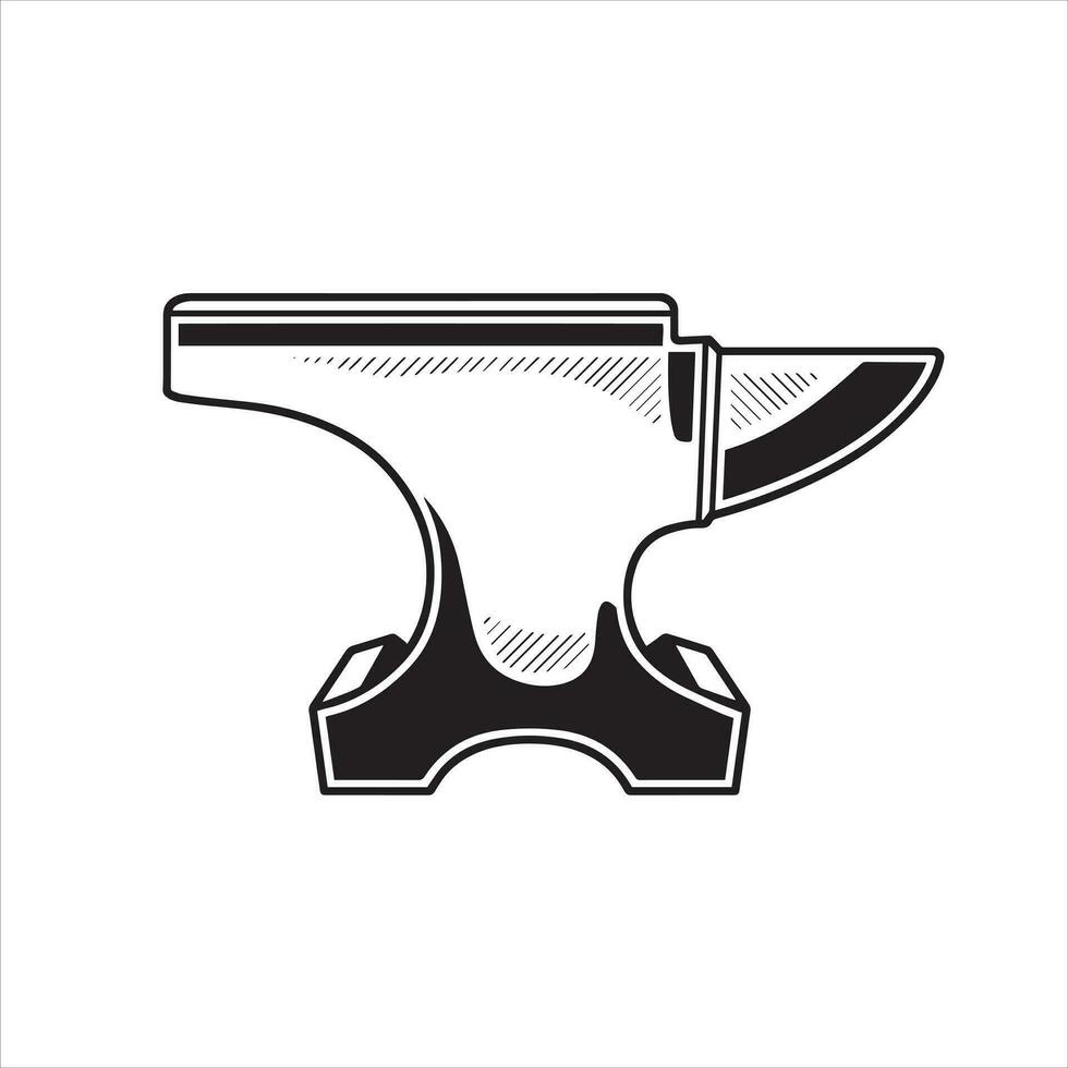 smed städ. symbol av arbete i förfalska. översikt ikon illustration. smide och tillverkning av stål isolerat på vit bakgrund vektor