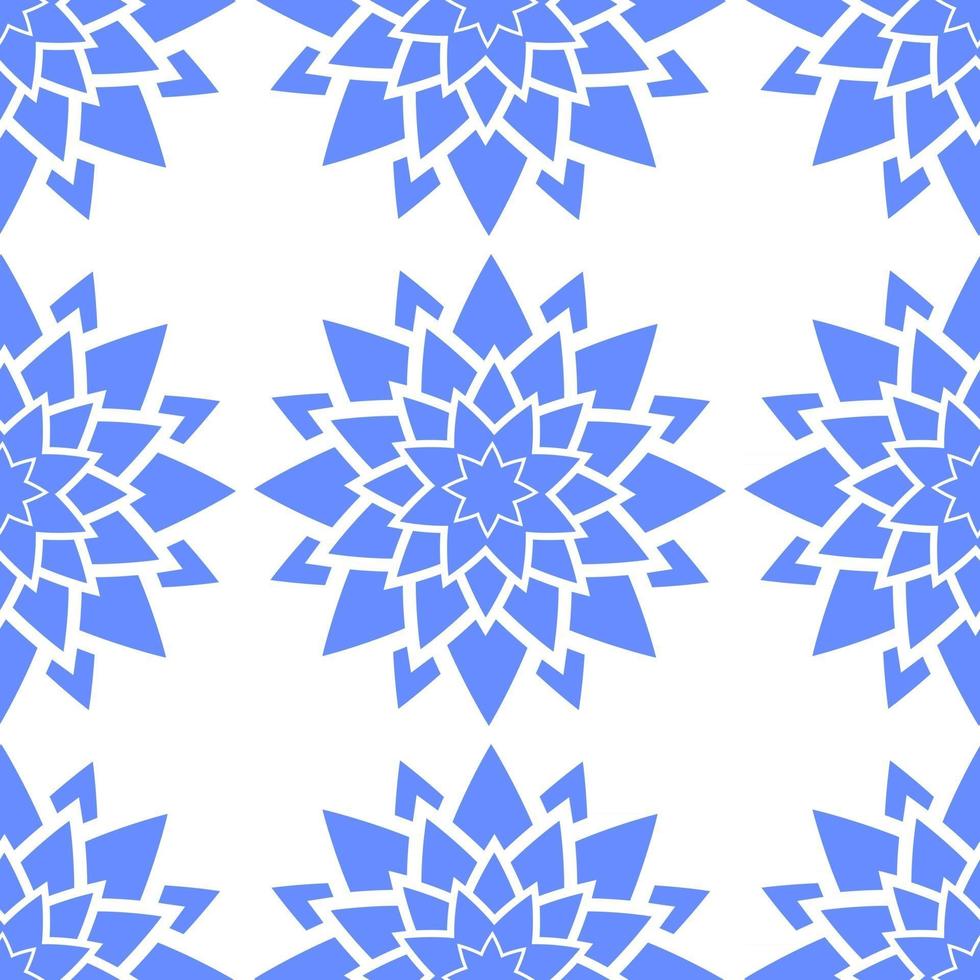 färgglada sömlösa mönster av abstrakta blå blommor på en vit bakgrund. enkel platt vektor illustration. för design av papperstapeter, tyg, omslagspapper, omslag, webbplatser