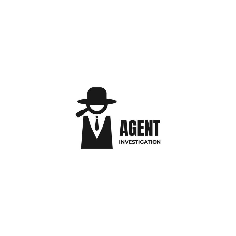 modern und einzigartig schwarz Hut Detektiv Illustration Logo Design Konzept Vektor