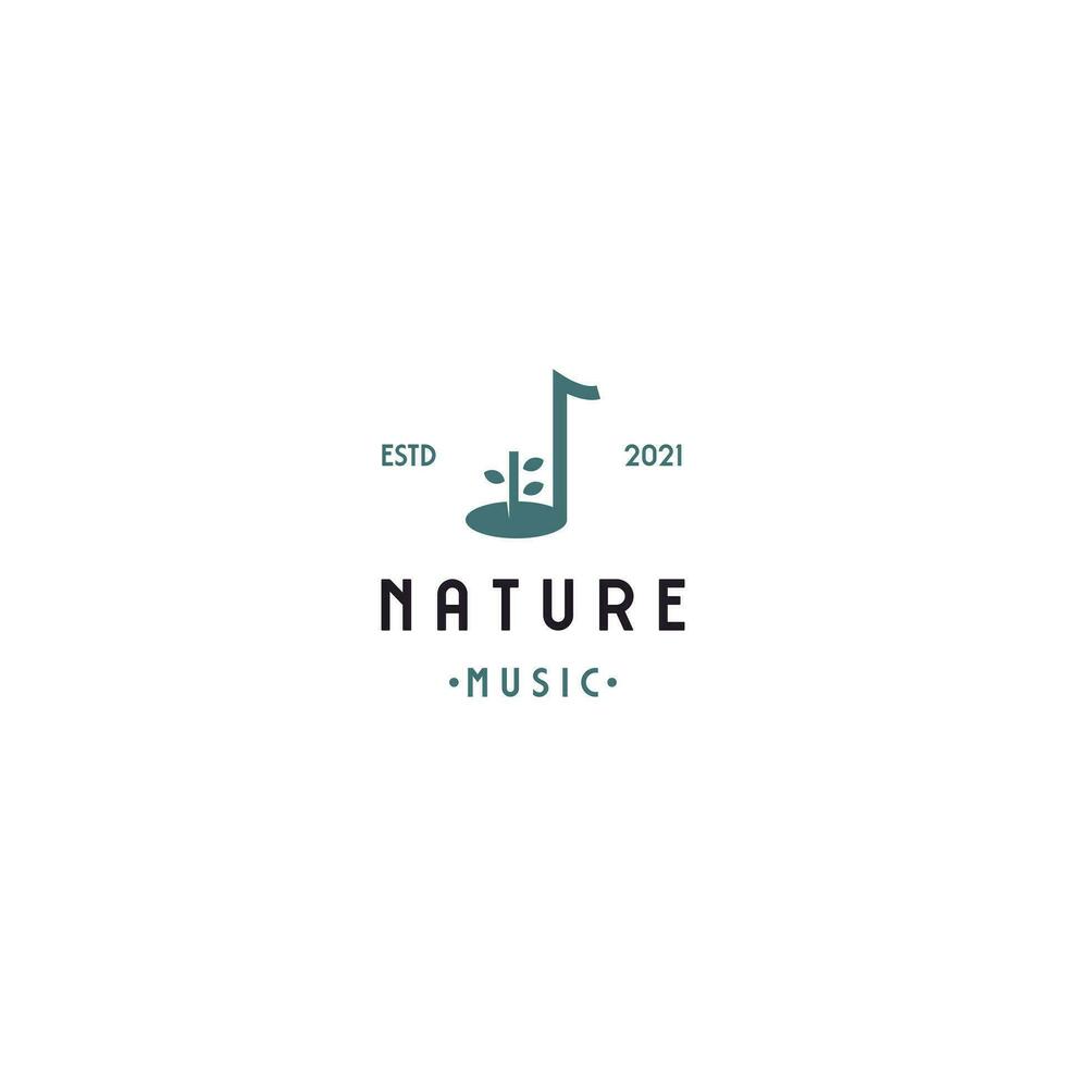 Natur Musik- Logo, Wachstum Musik- Logo, Musik- Blatt kombinieren mit Baum Logo Konzept vektor