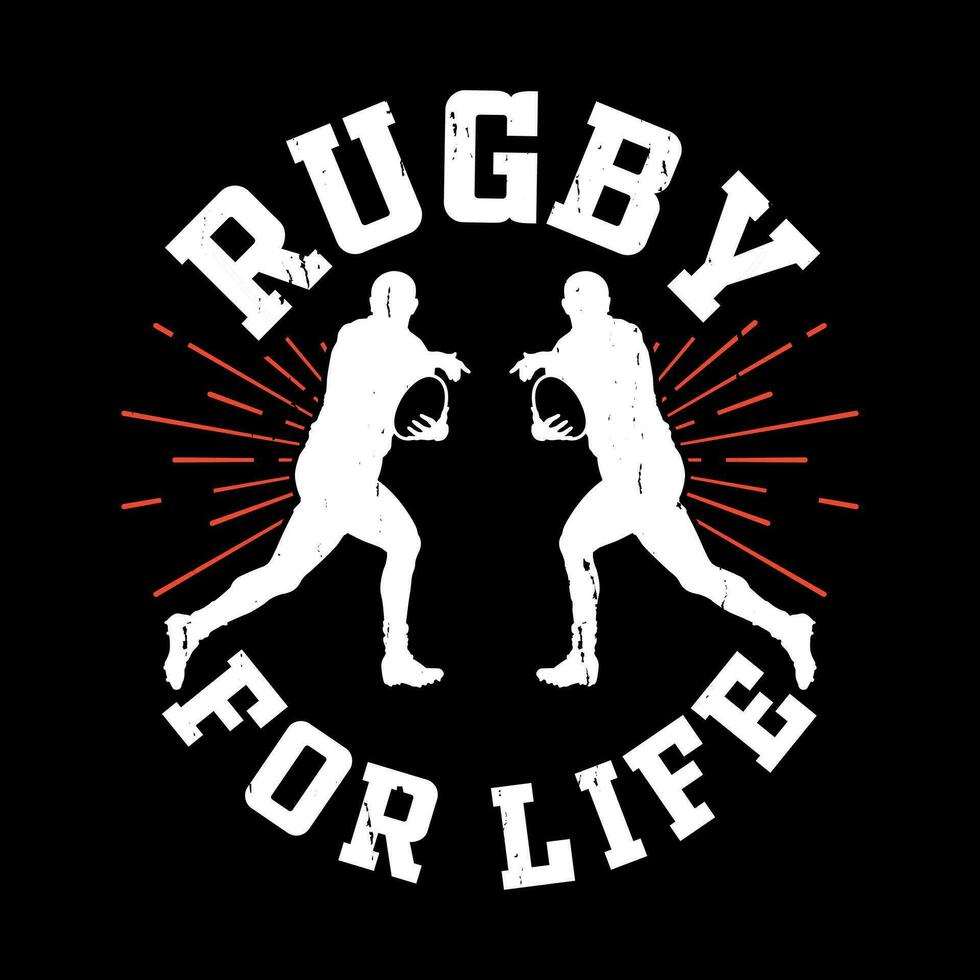 rugby för liv rolig rugby spelare tränare årgång rugby spelare t-shirt design vektor