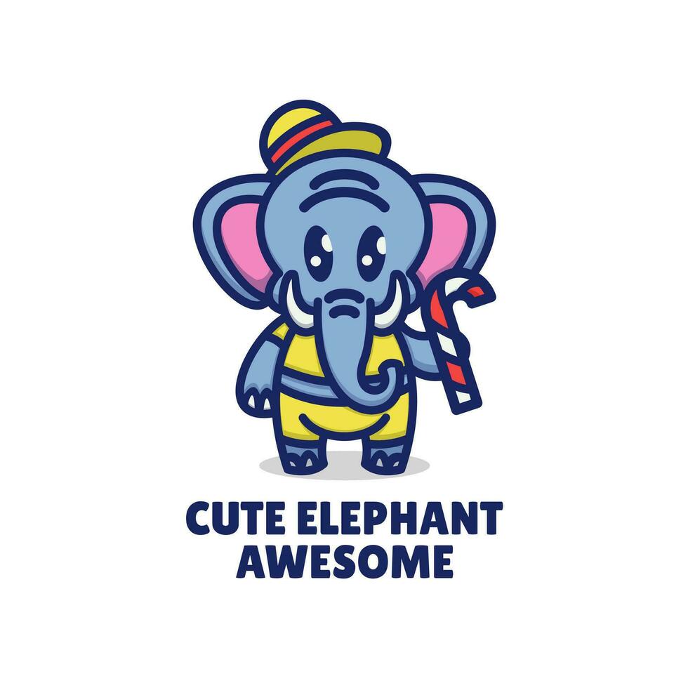 söt elefant logotyp vektor