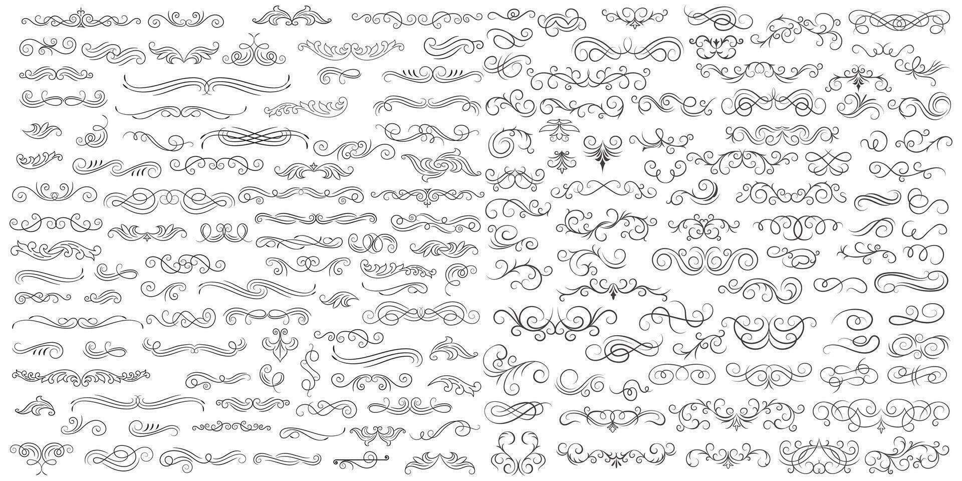 Vektor Grafik Elemente zum Design Vektor Elemente. Strudel Elemente dekorativ Illustration. klassisch Kalligraphie wirbelt, Gruß Karten, Hochzeit Einladungen, königlich Zertifikate und Grafik Design.