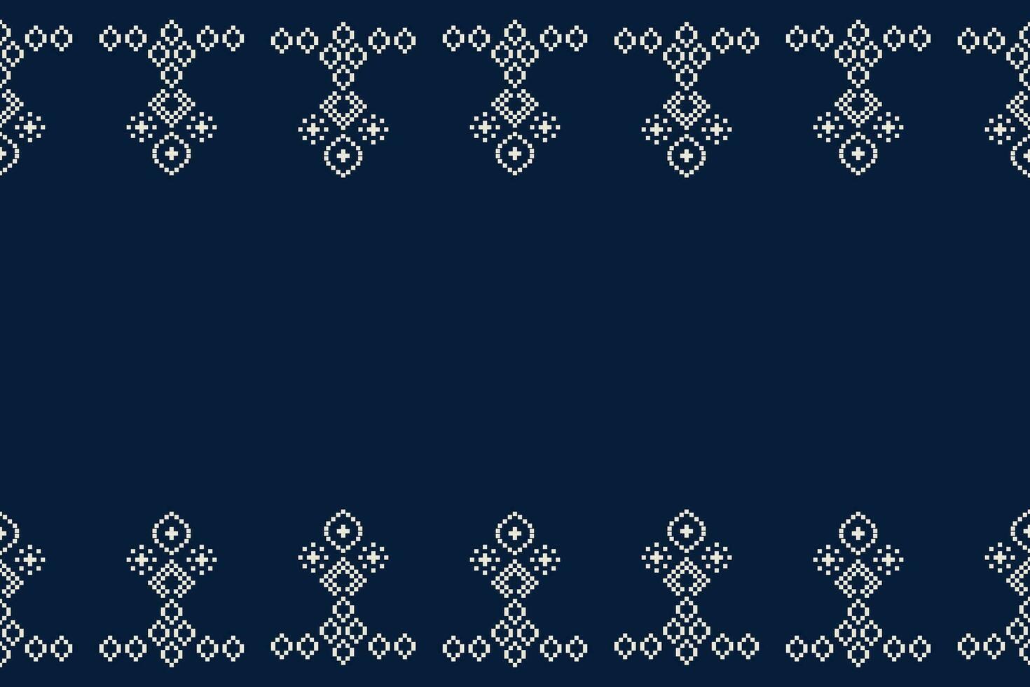 ethnisch geometrisch Stoff Muster Kreuz Stich.ikat Stickerei ethnisch orientalisch Pixel Muster Blau Hintergrund. abstrakt, vektor, illustration. Textur, Kleidung, Rahmen, Dekoration, Motive, Seide, Tapete. vektor