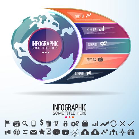 Weltkarte Infografiken Designvorlage vektor