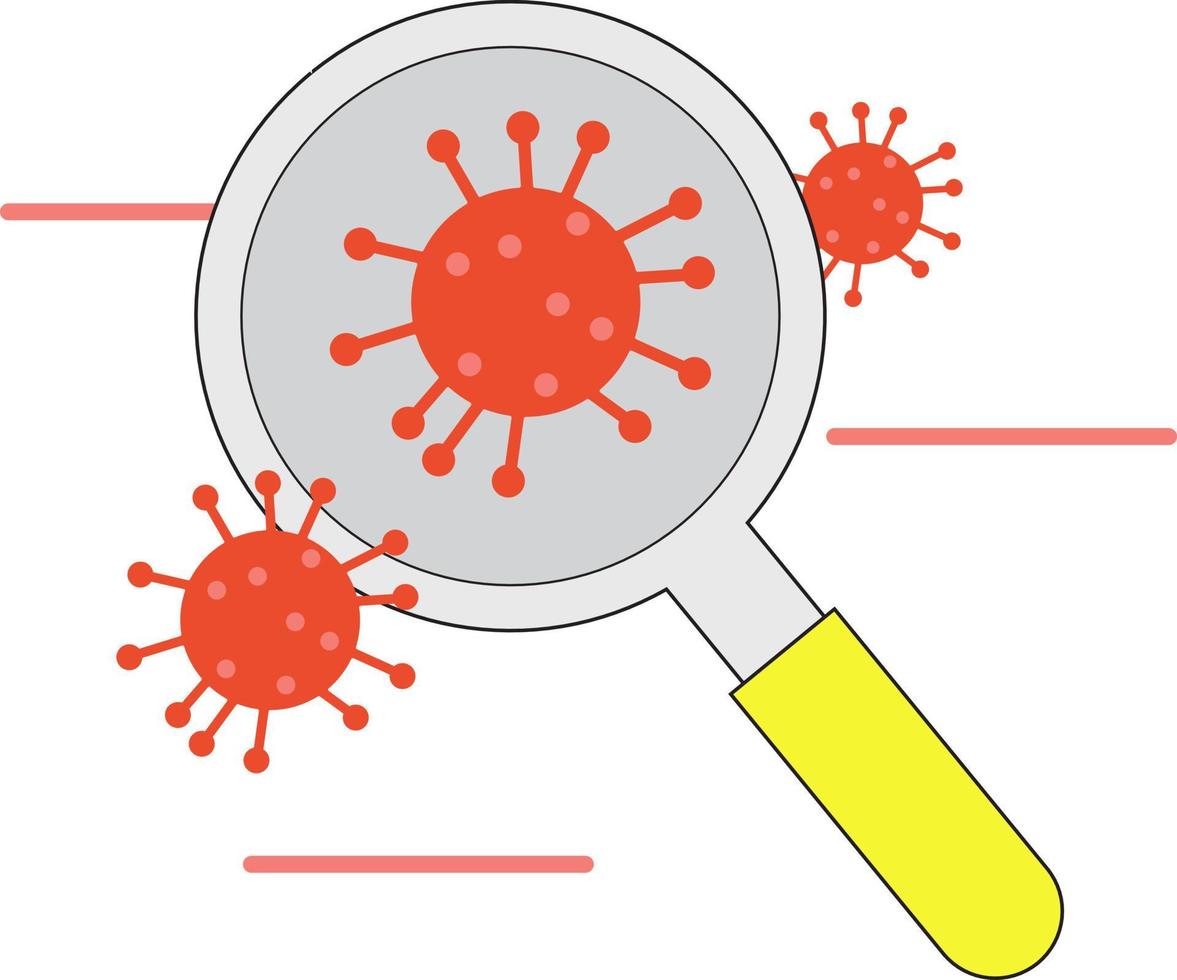 Logo für die Suche nach dem Covid-19-Virus vektor