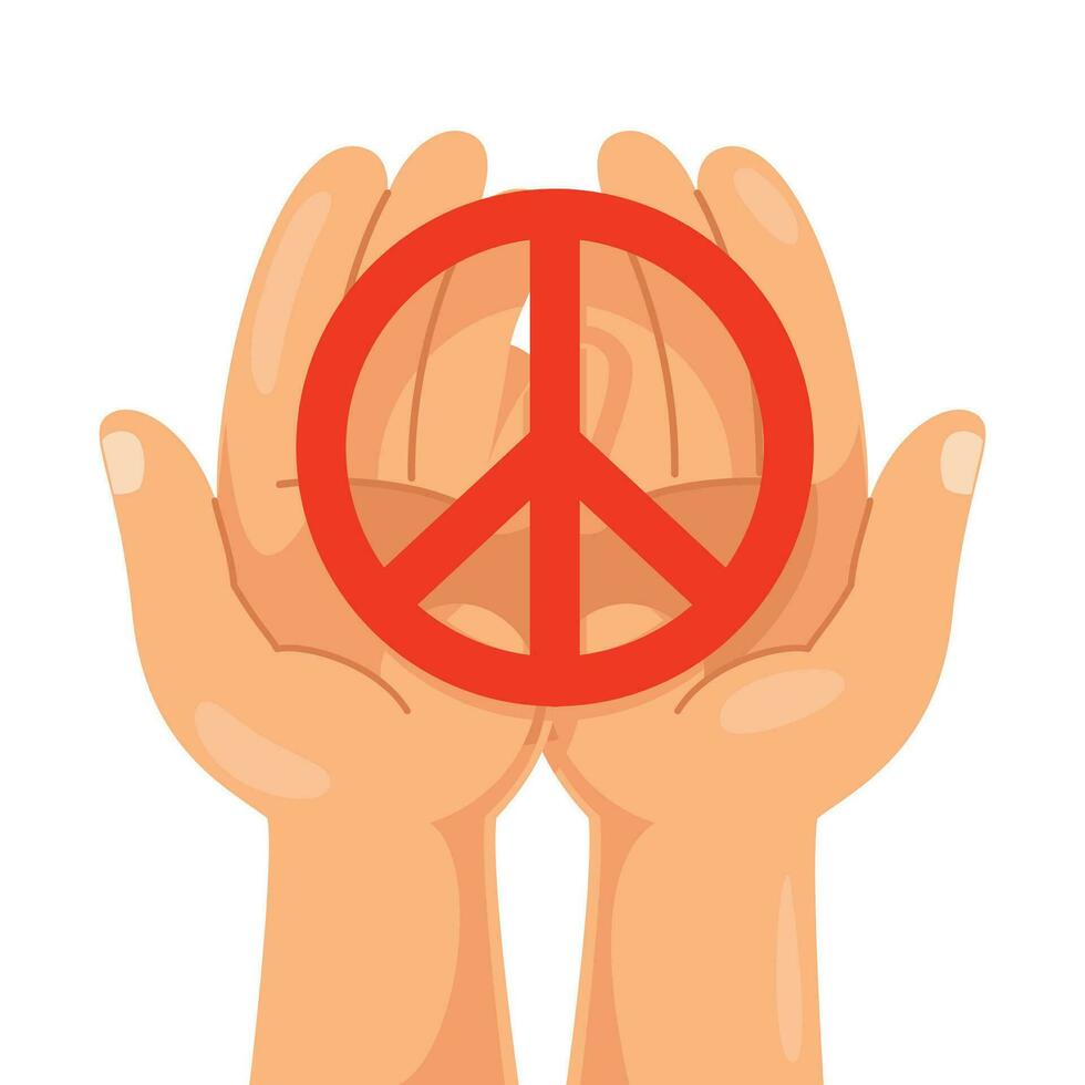 Hand halten Welt Frieden Zeichen vektor
