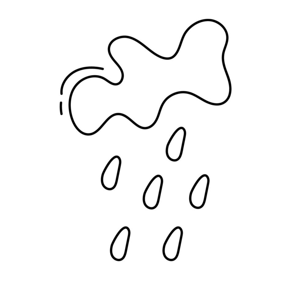 Regen Wolke. Vektor Illustration im Gekritzel Stil.