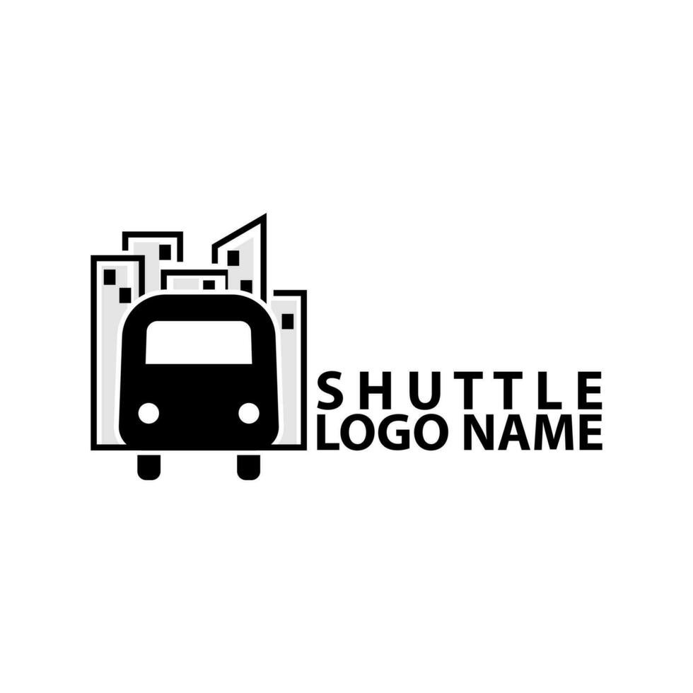 shuttle buss stad stad logotyp design vektor