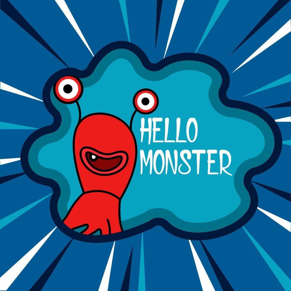 Pop Kunst Monster- eben Hintergrund Illustration Vektor