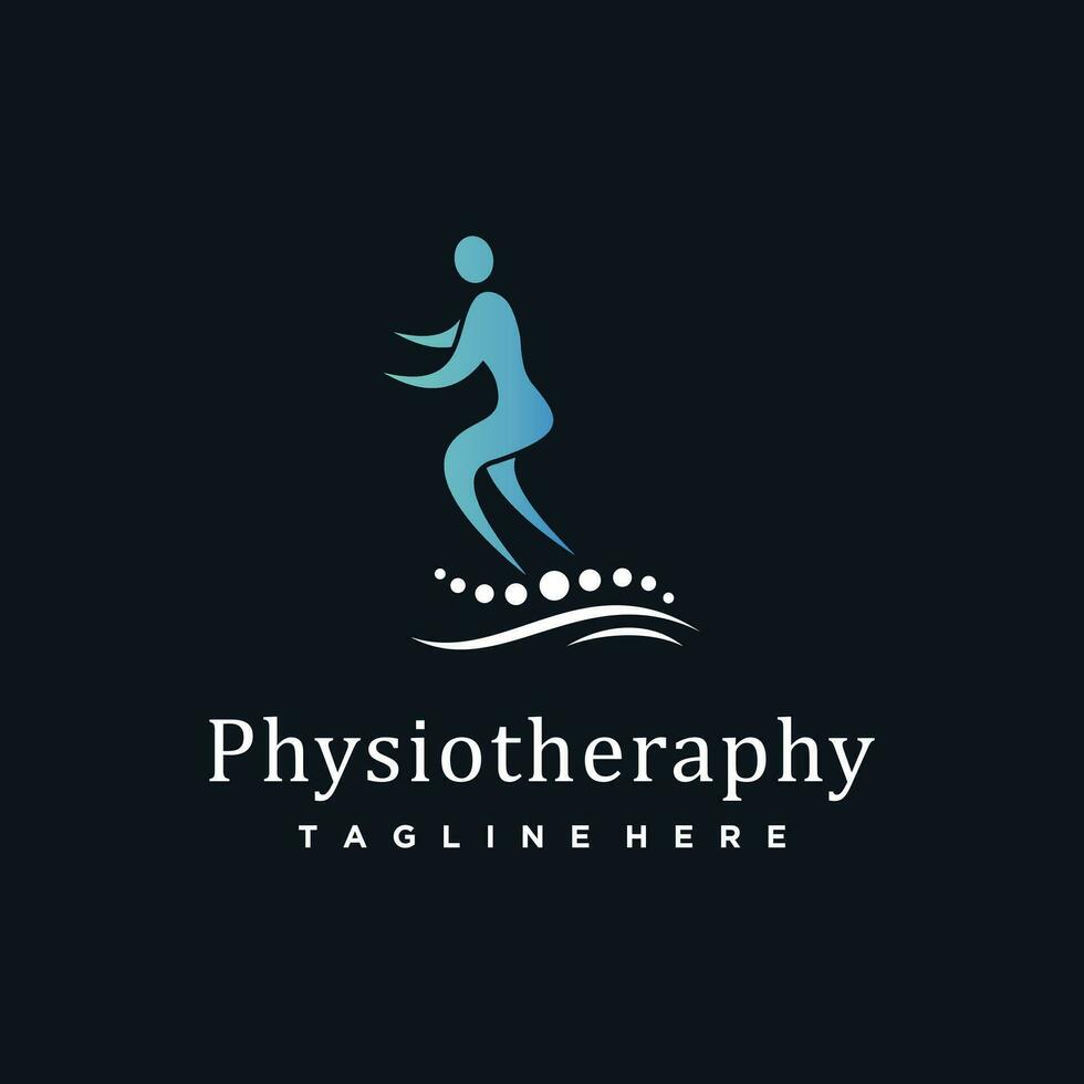 Physiotherapie Logo zum Massage und Geschäft mit kreativ Element Konzept Prämie Vektor