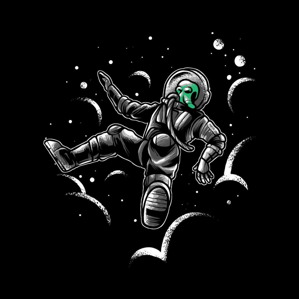 Alien Astronaut fallende Illustration vektor