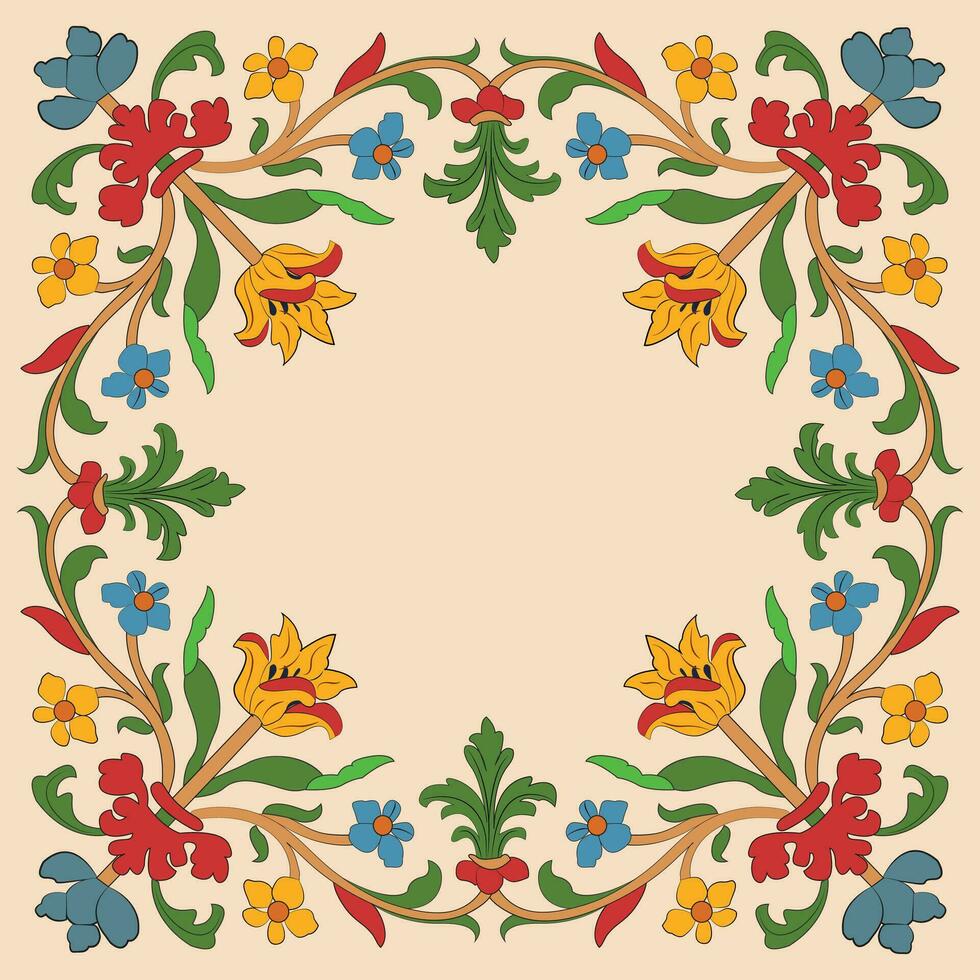 nahtlos Blumen- Mauer Muster von das Mogul Epoche, Mogul traditionell bunt Bogen Tor Vektor Muster, nahtlos indisch Mogul Blume Motiv, schön Mogul Rand mit unterstützen Grenzen f