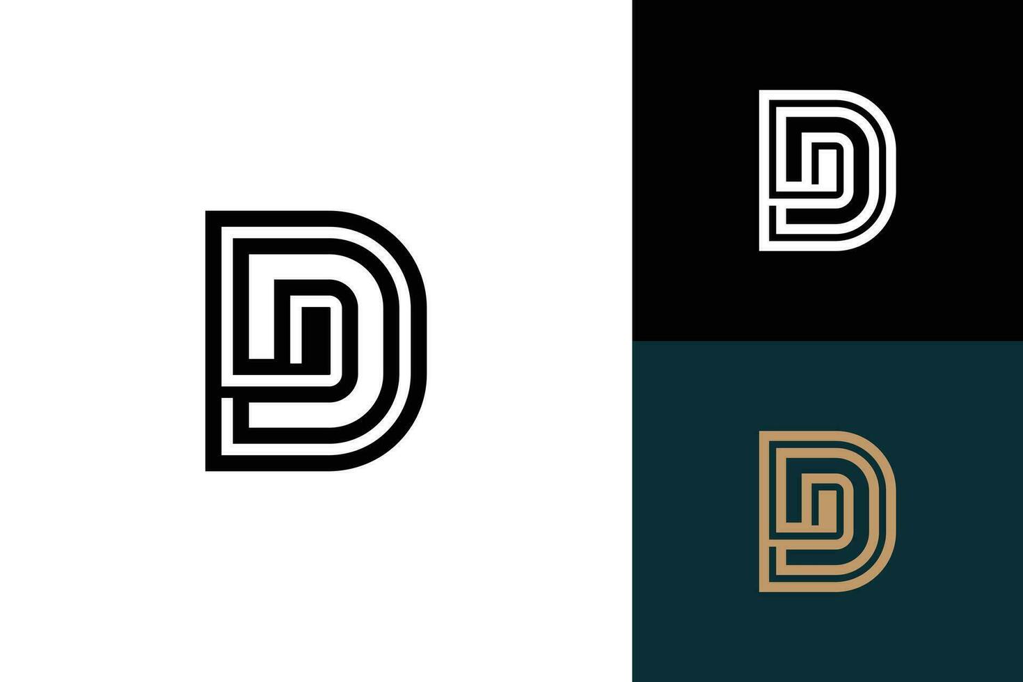 Brief d Monogramm Vektor Logo Design