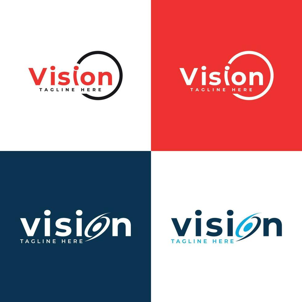 Vision Wort Kennzeichen Logo Design Sammlungen modern und einfach Konzepte vektor