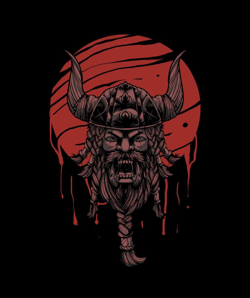 Wikinger Krieger T-Shirt Illustration vektor