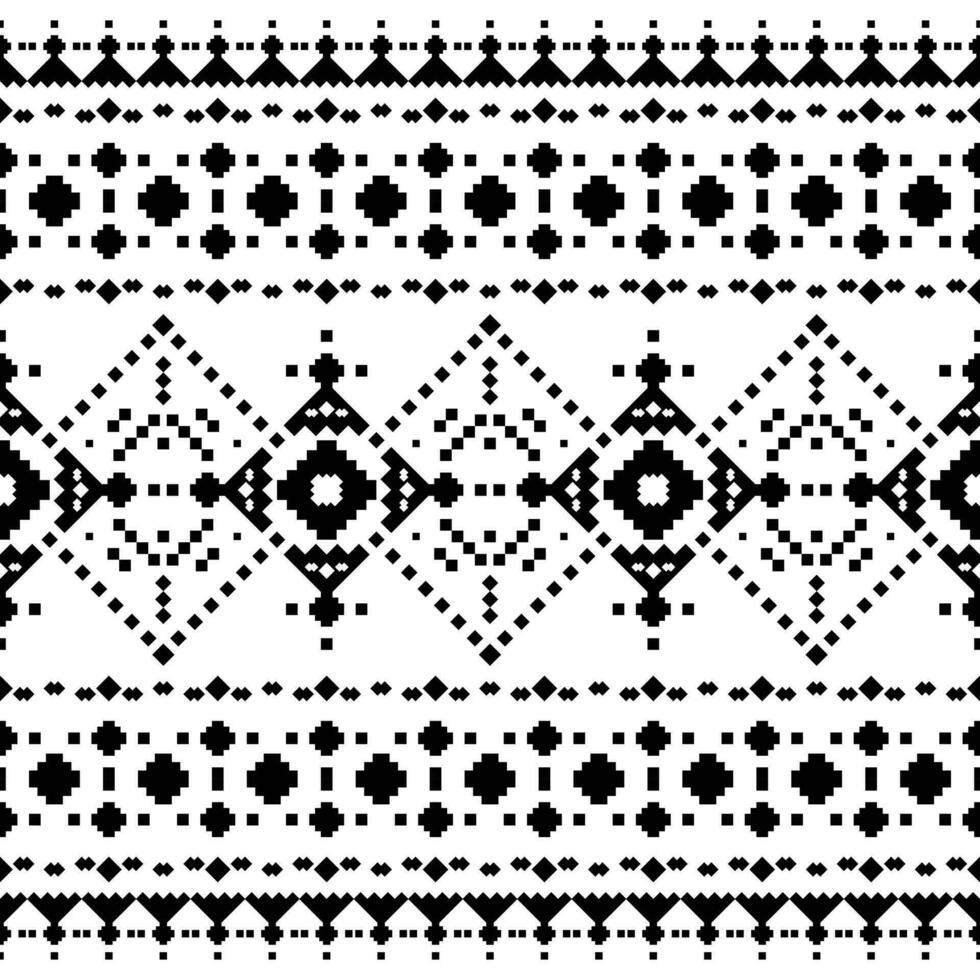 etnisk orientalisk motiv. stam- stil sömlös pixel mönster. geometrisk abstrakt vektor illustration. svart och vit färger. design för tyg, textil, prydnad, Kläder, bakgrund, omslag, batik.