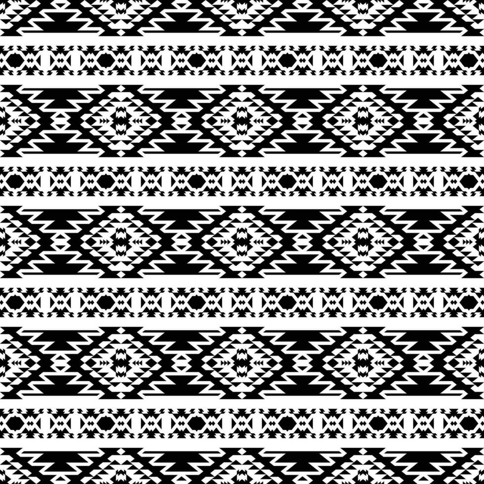 aztec och navajo stam- sömlös vektor textur. etnisk rand stil. geometrisk abstrakt mönster. svart och vit färger. design för tyg, textil, prydnad, Kläder, bakgrund, omslag, batik.