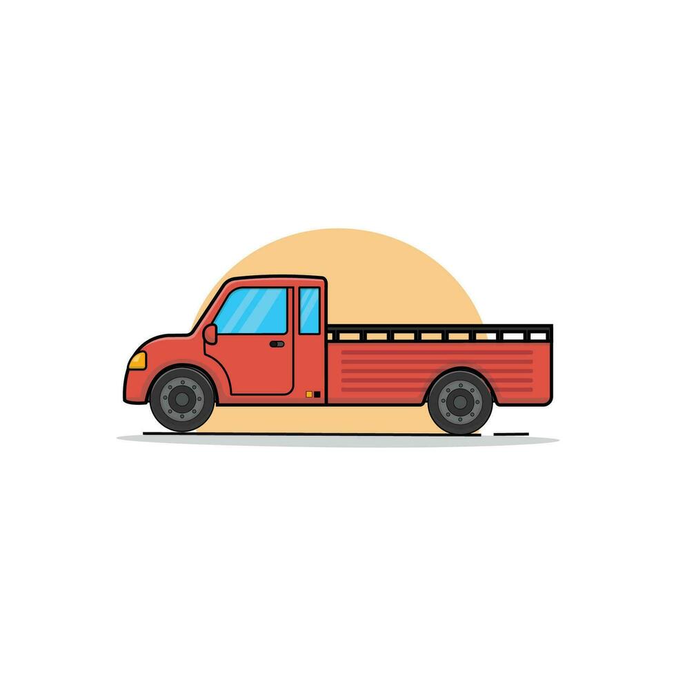 Jahrgang abholen LKW Vektor Illustration. Transport von Waren Bedienung Konzept Design isoliert Vektor.