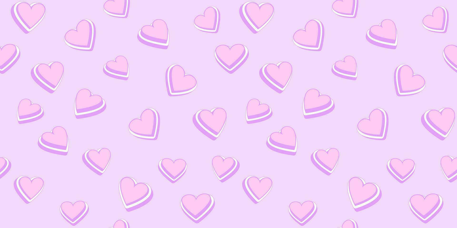 einfarbig Pastell- sanft lila Muster Herzen Hintergrund. Vektor süß Herzen verflochten im ein nahtlos Muster. Vorlage zum Herzen Textil- Design, Papier, Hintergrund