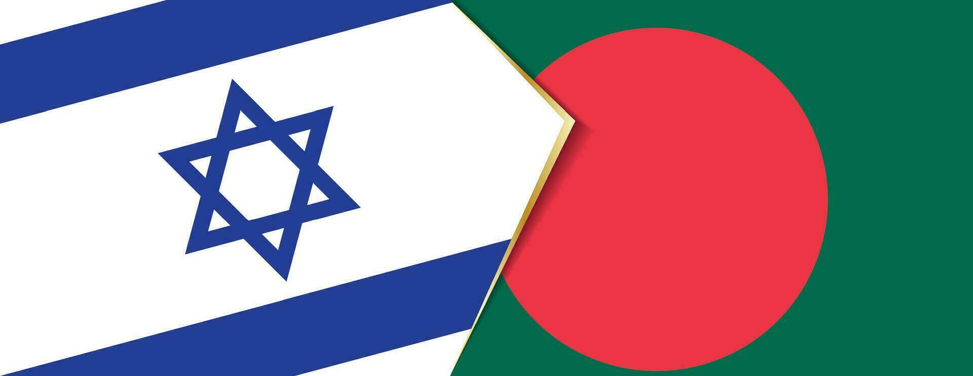 Israel und Bangladesch Flaggen, zwei Vektor Flaggen.