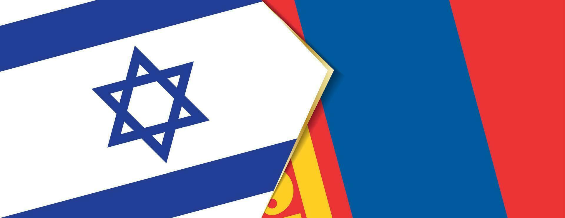 Israel und Mongolei Flaggen, zwei Vektor Flaggen.