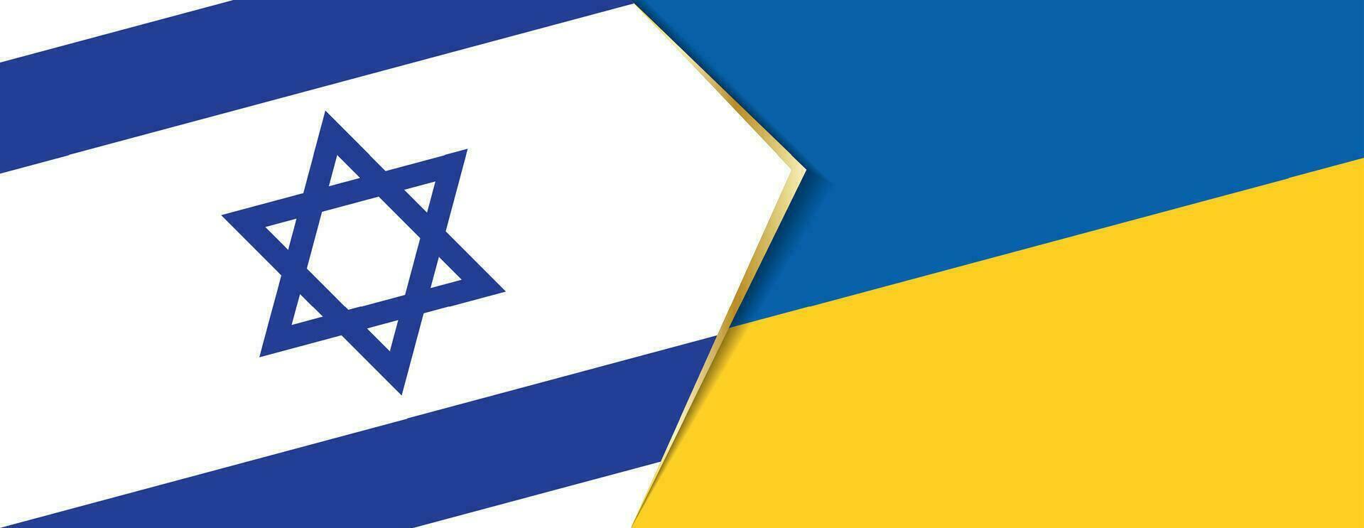 Israel och ukraina flaggor, två vektor flaggor.