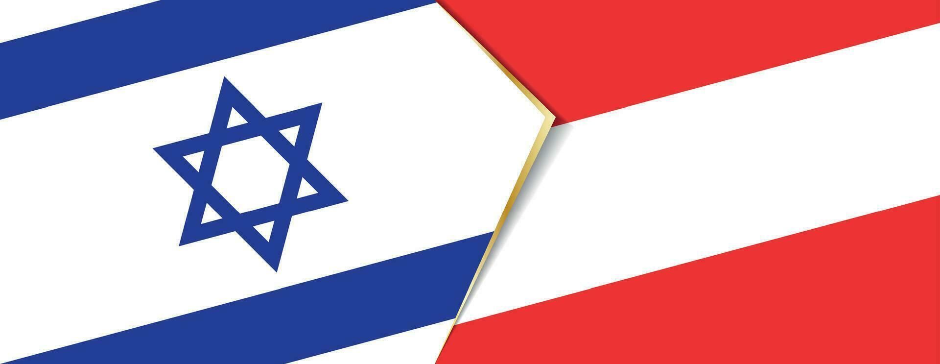 Israel und Österreich Flaggen, zwei Vektor Flaggen.