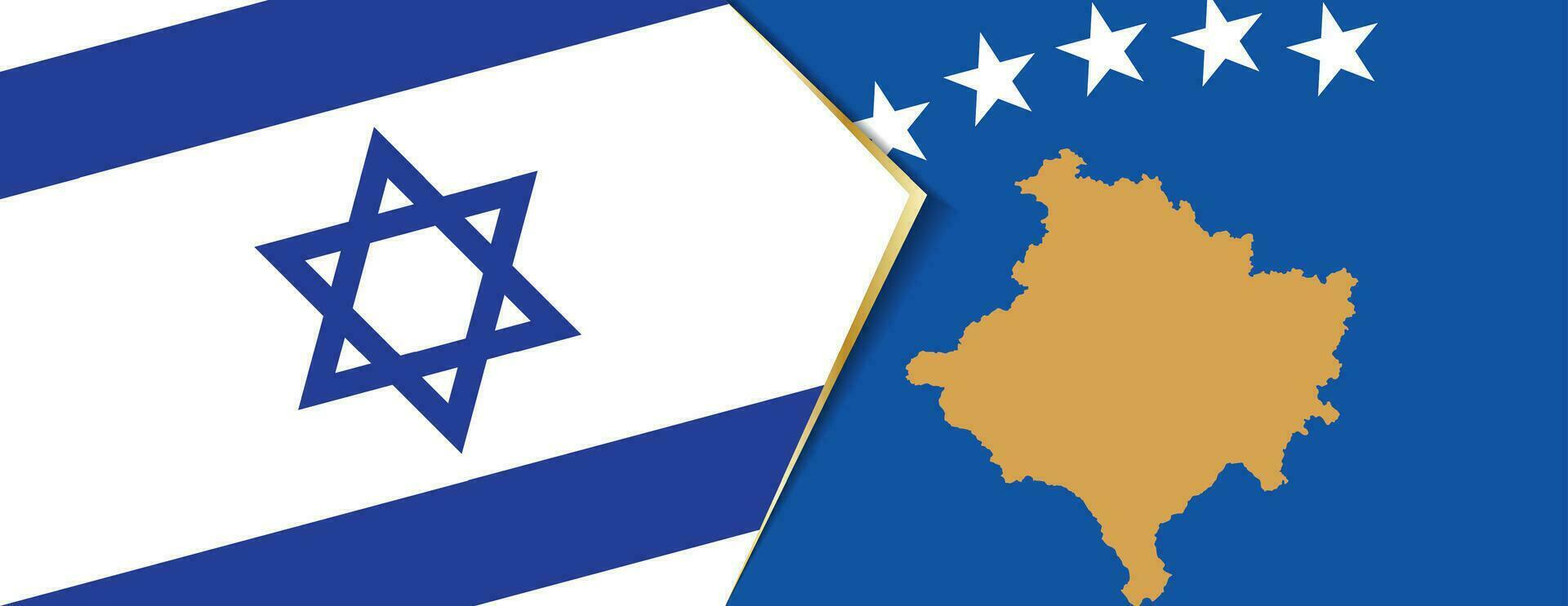 Israel och kosovo flaggor, två vektor flaggor.