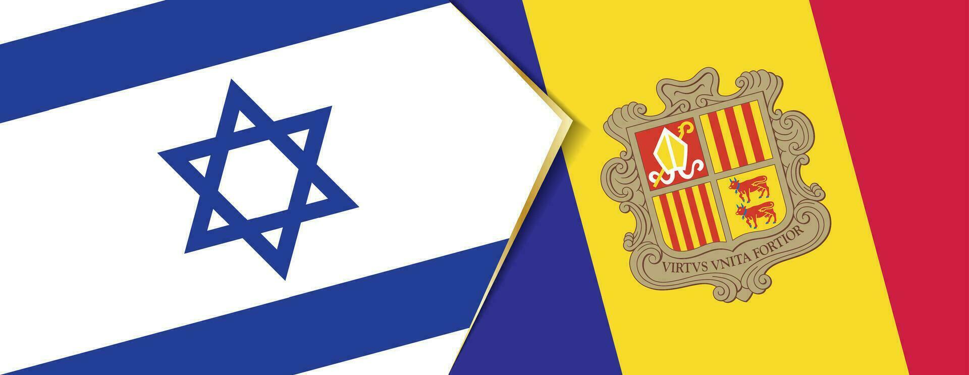 Israel och andorra flaggor, två vektor flaggor.