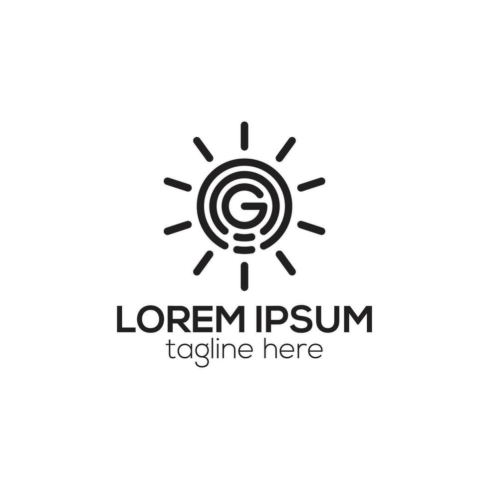 kreativ första brev minimalistisk g Glödlampa logotyp, lampa logotyp ikon design vektor mall element