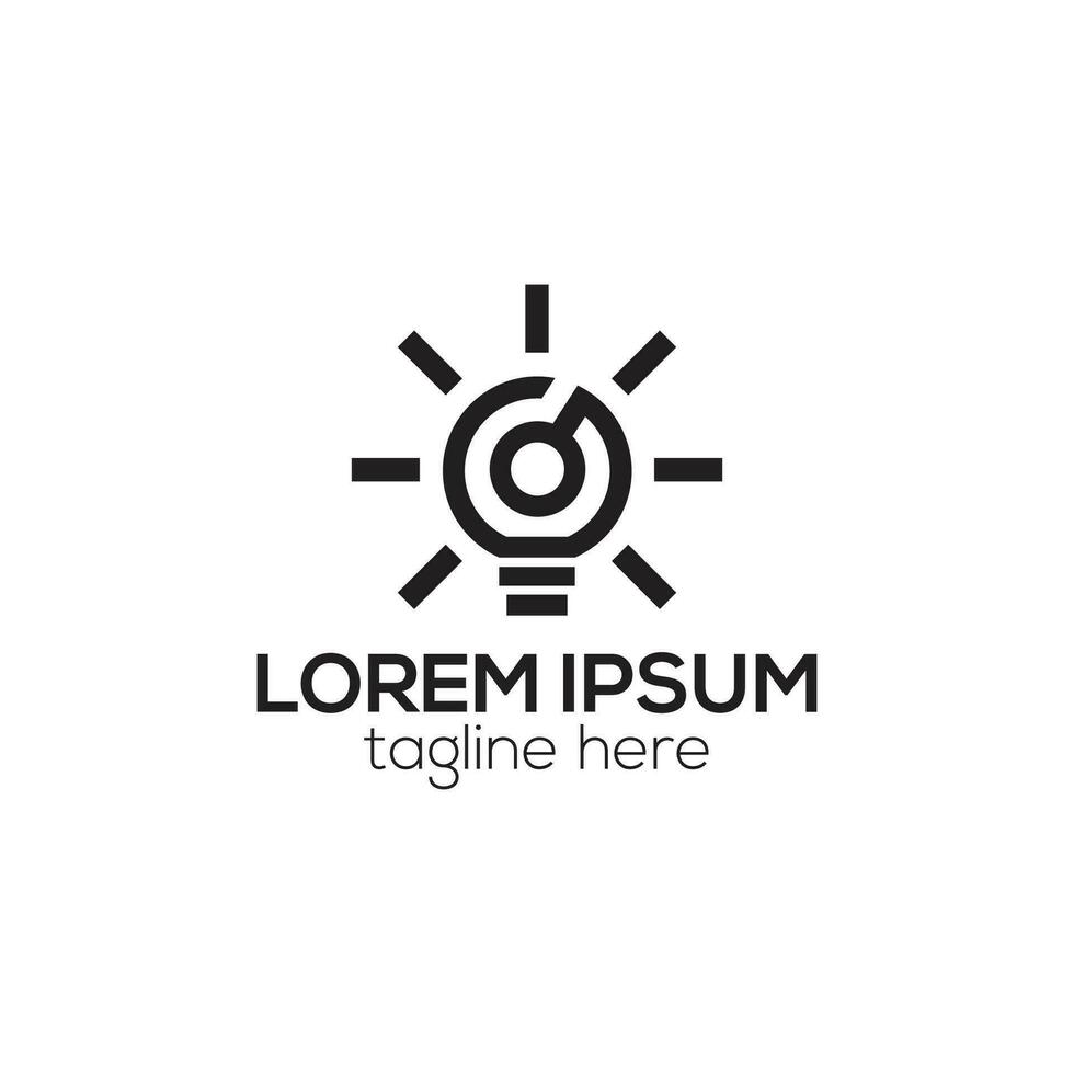 kreativ första brev minimalistisk g Glödlampa logotyp, lampa logotyp ikon design vektor mall element