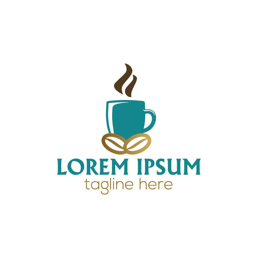 kaffe affär hörn logotyp, elegant kaffe logotyp design med modern stil illustration vektor