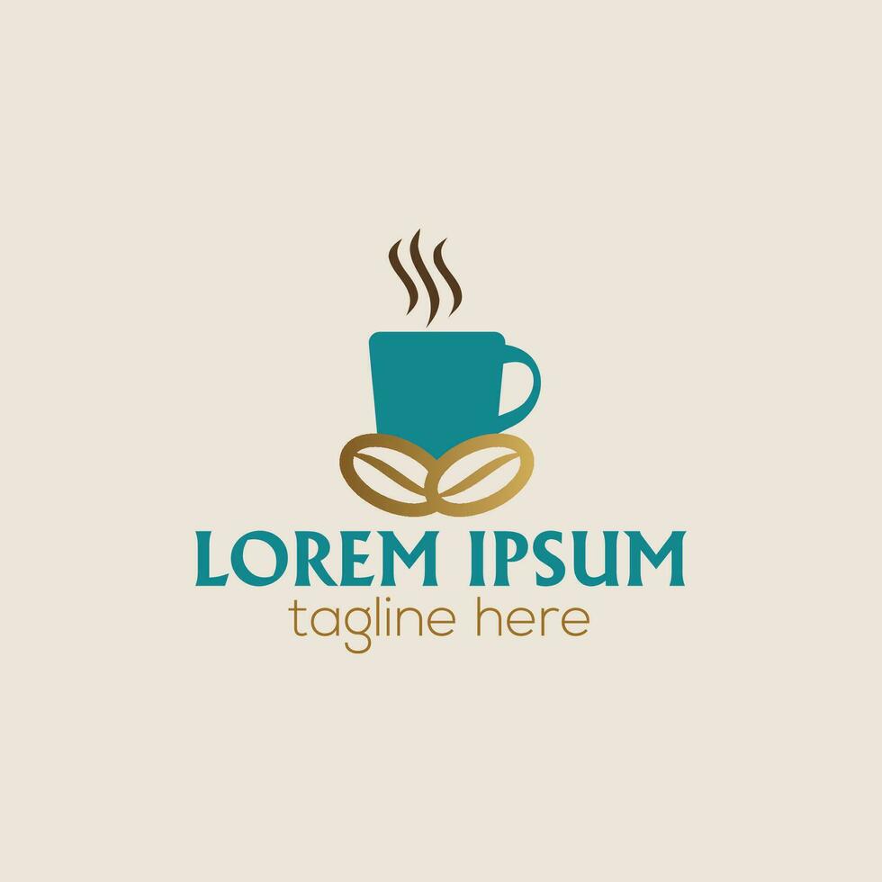 kaffe affär hörn logotyp, elegant kaffe logotyp design med modern stil illustration vektor