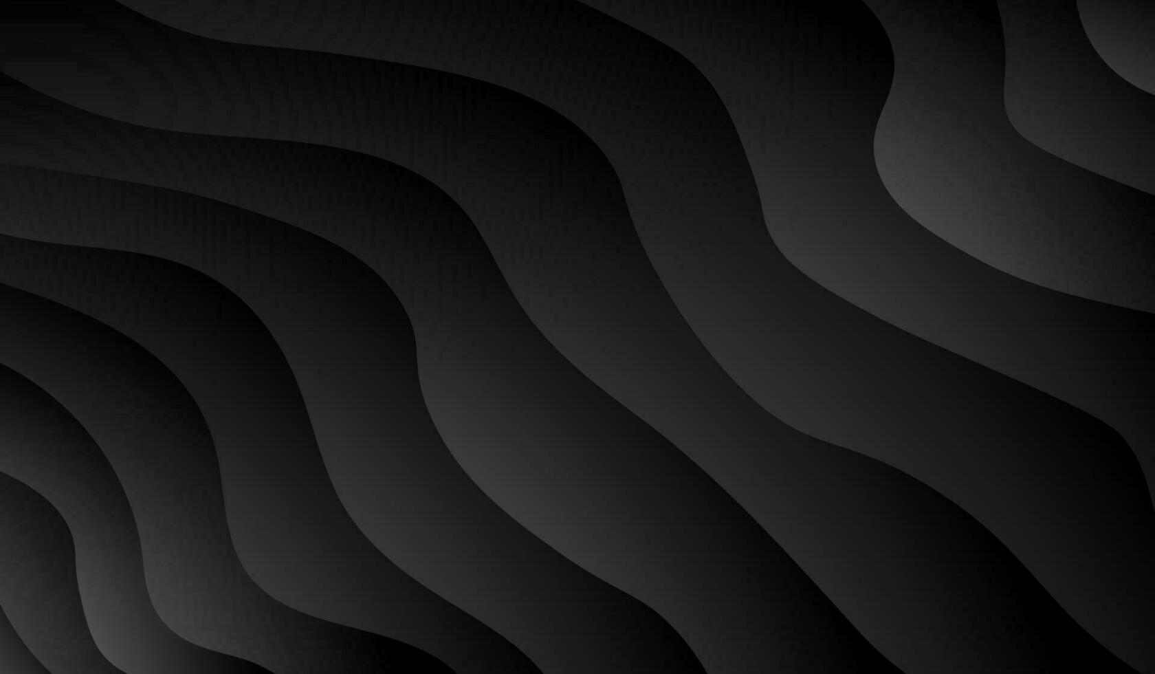 mörk svart vågig Ränder geometrisk bakgrund modern mörk abstrakt vektor textur