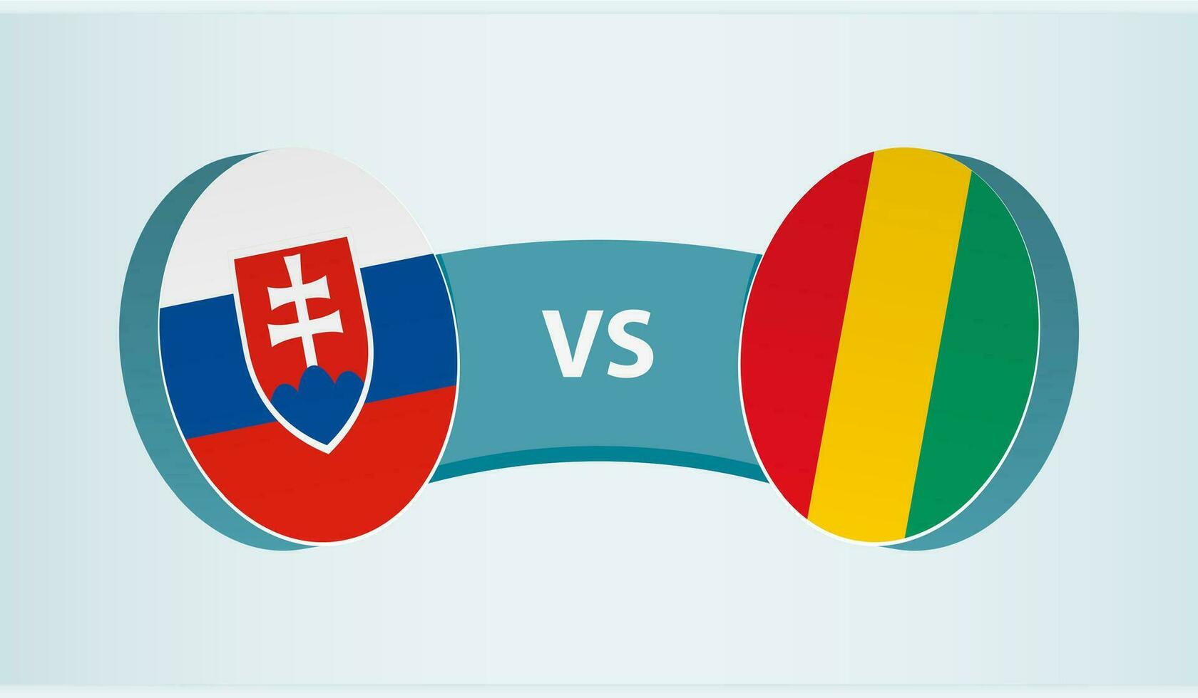 Slowakei gegen Guinea, Mannschaft Sport Wettbewerb Konzept. vektor