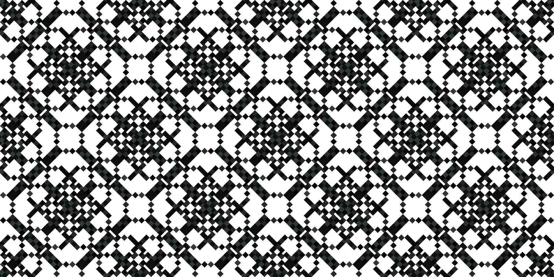 einfarbig geometrisch Gitter Pixel Kunst Hintergrund modern schwarz und Weiß abstrakt Mosaik Textur vektor