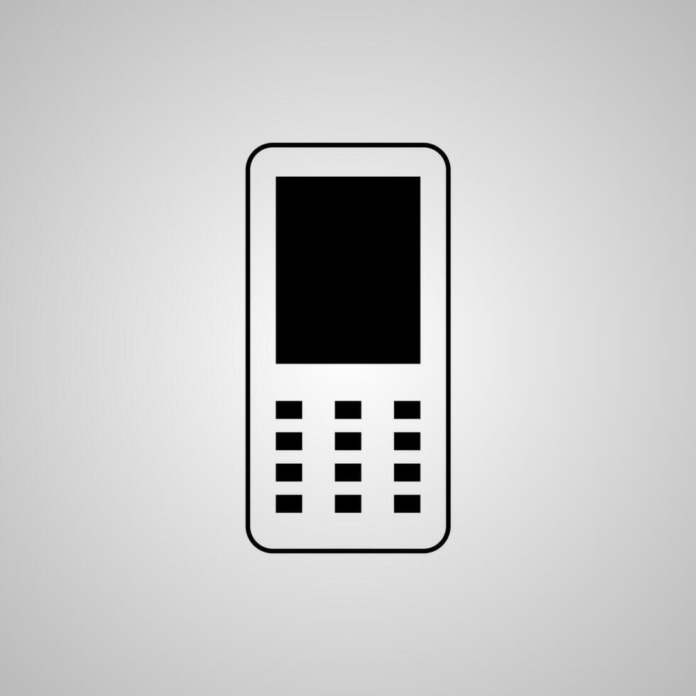 gammal mobiltelefon ikon vektor illustration