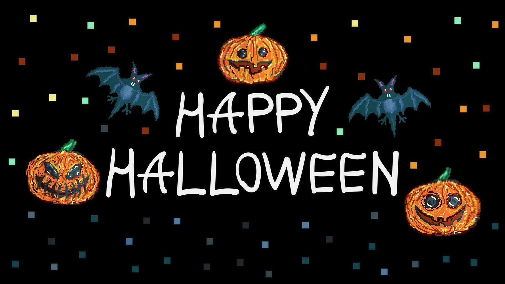 Halloween Hintergrund Gruß Karte mit Kürbisse böse Gesichter vektor
