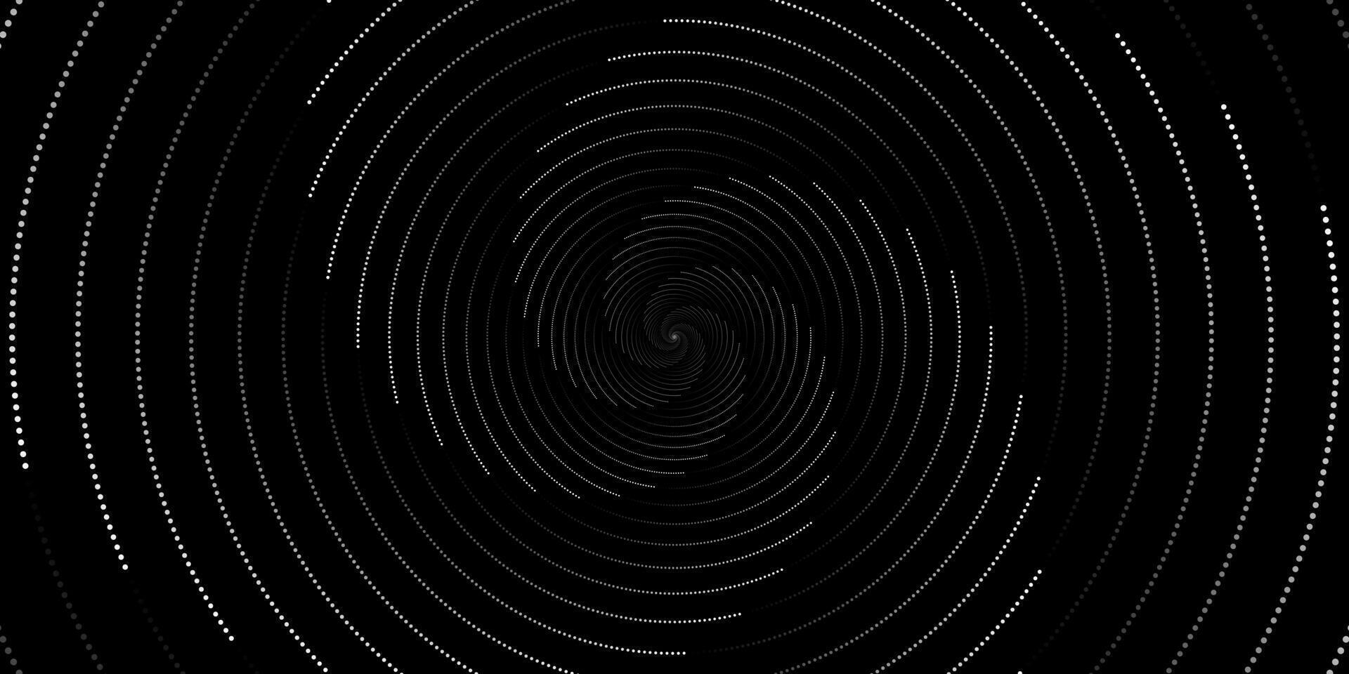 wirbelnd radial Hintergrund. schwarz und Weiß Halbton gepunktet Hintergrund Pop Kunst Overlay Textur vektor