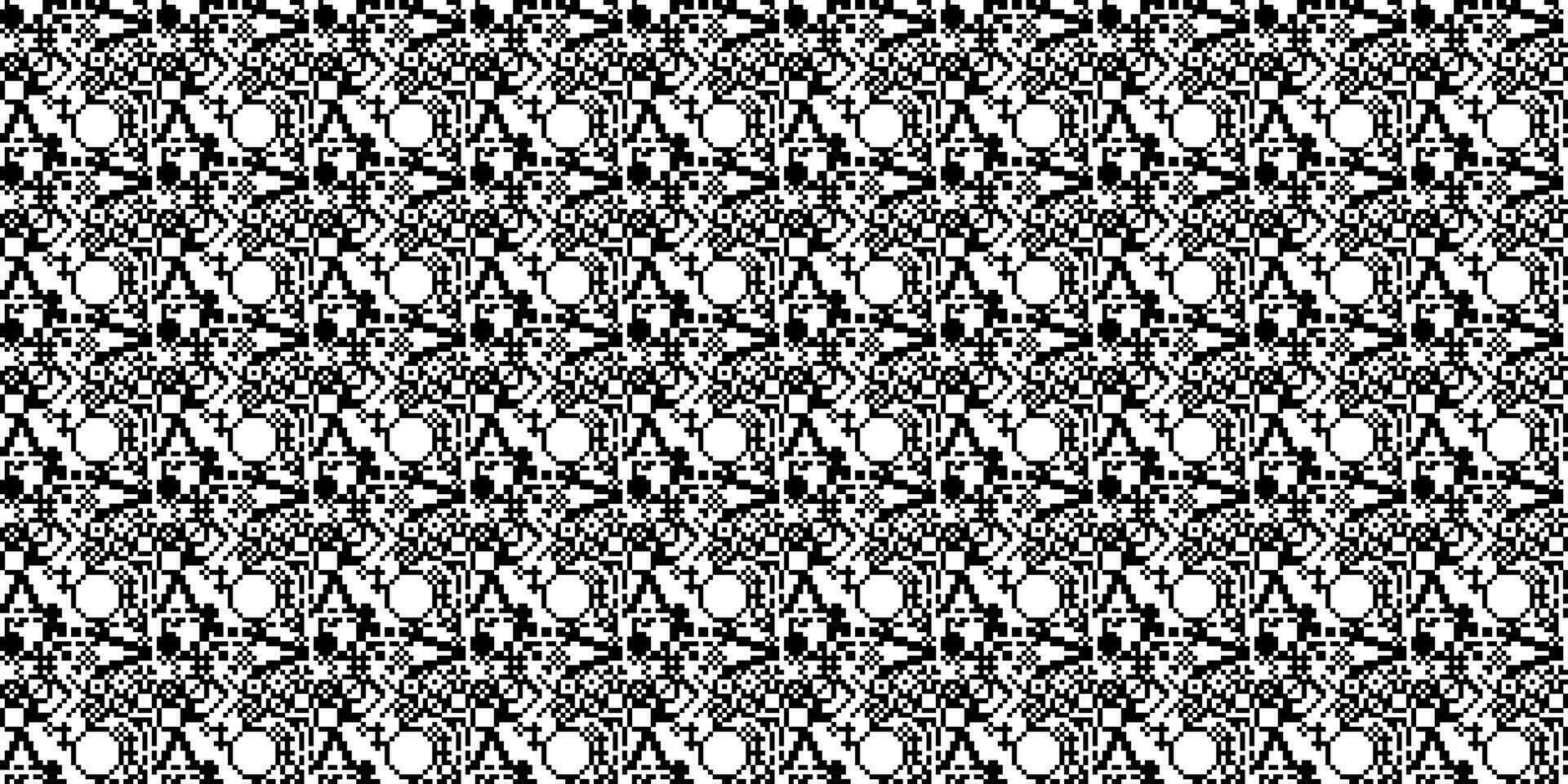 einfarbig geometrisch Gitter Pixel Kunst Hintergrund modern schwarz und Weiß abstrakt Mosaik Textur vektor