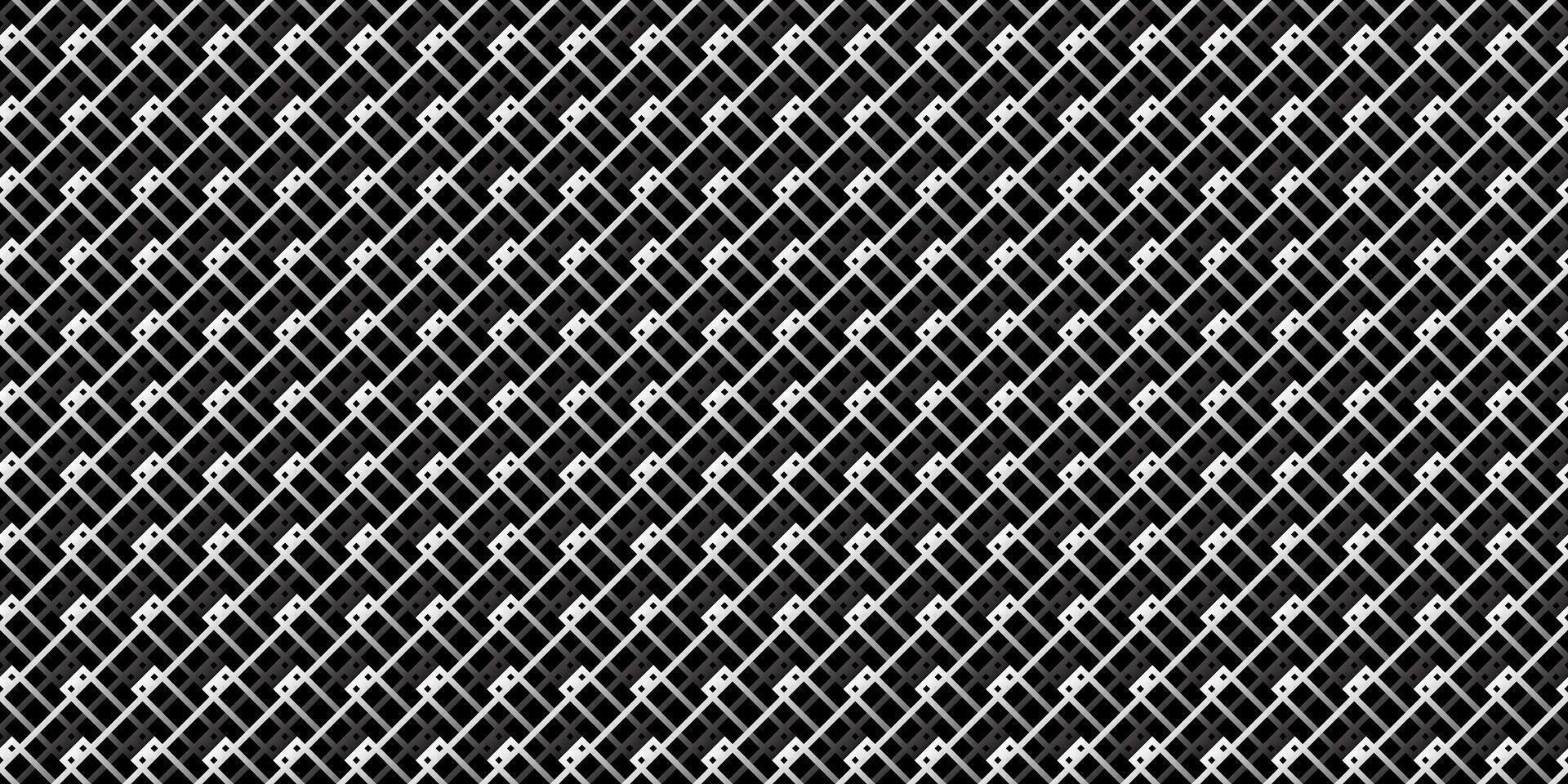 einfarbig geometrisch Gitter Pixel Kunst Stil Hintergrund modern schwarz und Weiß abstrakt Mosaik Textur vektor