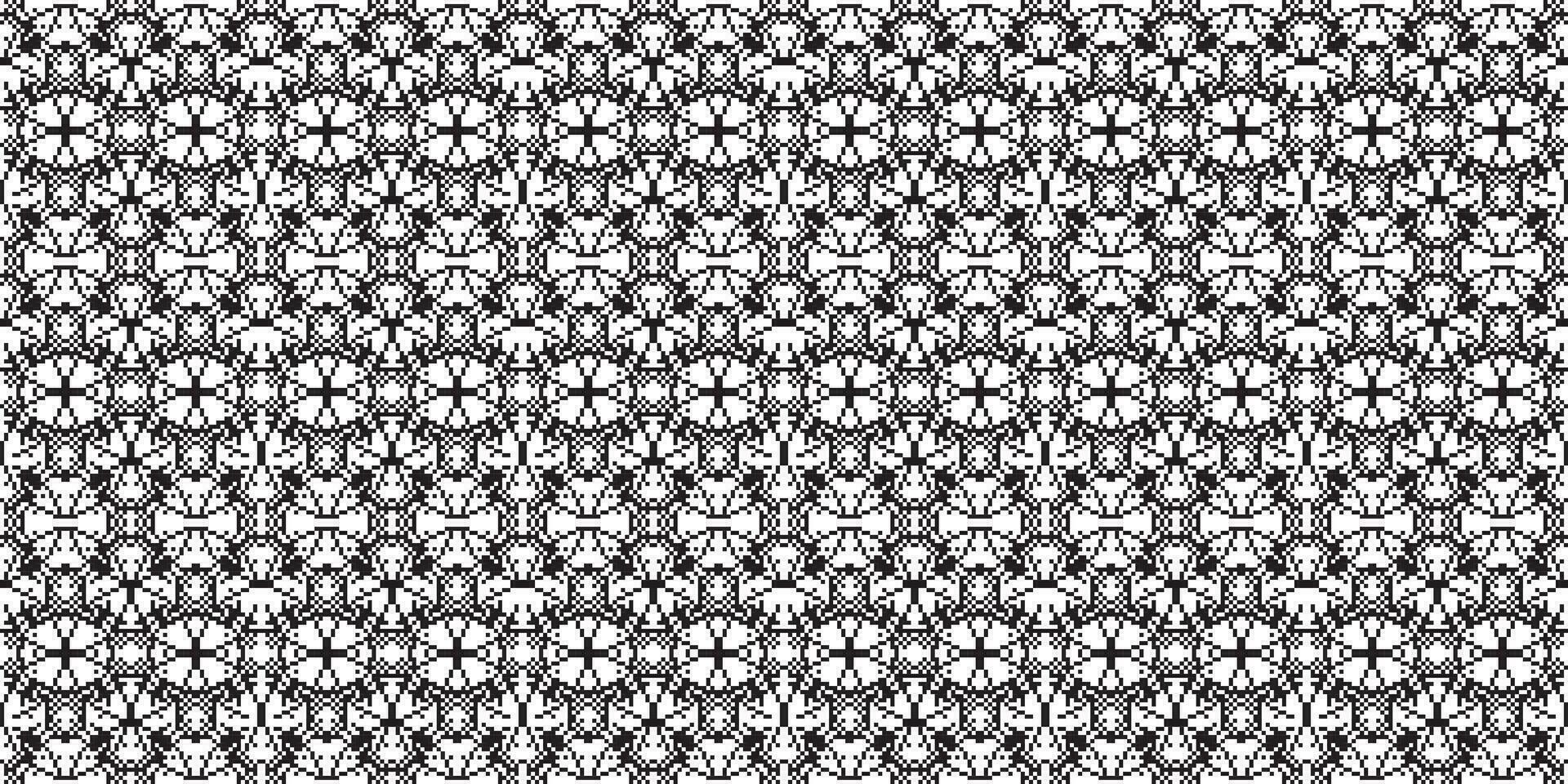 svartvit geometrisk rutnät pixel konst bakgrund modern svart och vit abstrakt mosaik- textur vektor