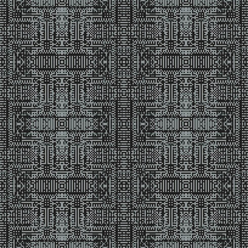 einfarbig geometrisch Gitter Pixel Kunst Hintergrund modern schwarz und Weiß abstrakt Mosaik Textur vektor