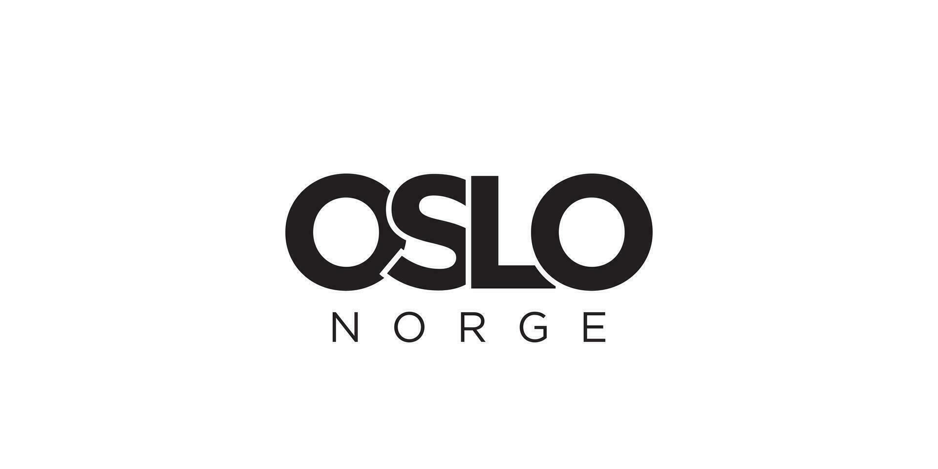 Oslo im das Norwegen Emblem. das Design Eigenschaften ein geometrisch Stil, Vektor Illustration mit Fett gedruckt Typografie im ein modern Schriftart. das Grafik Slogan Beschriftung.