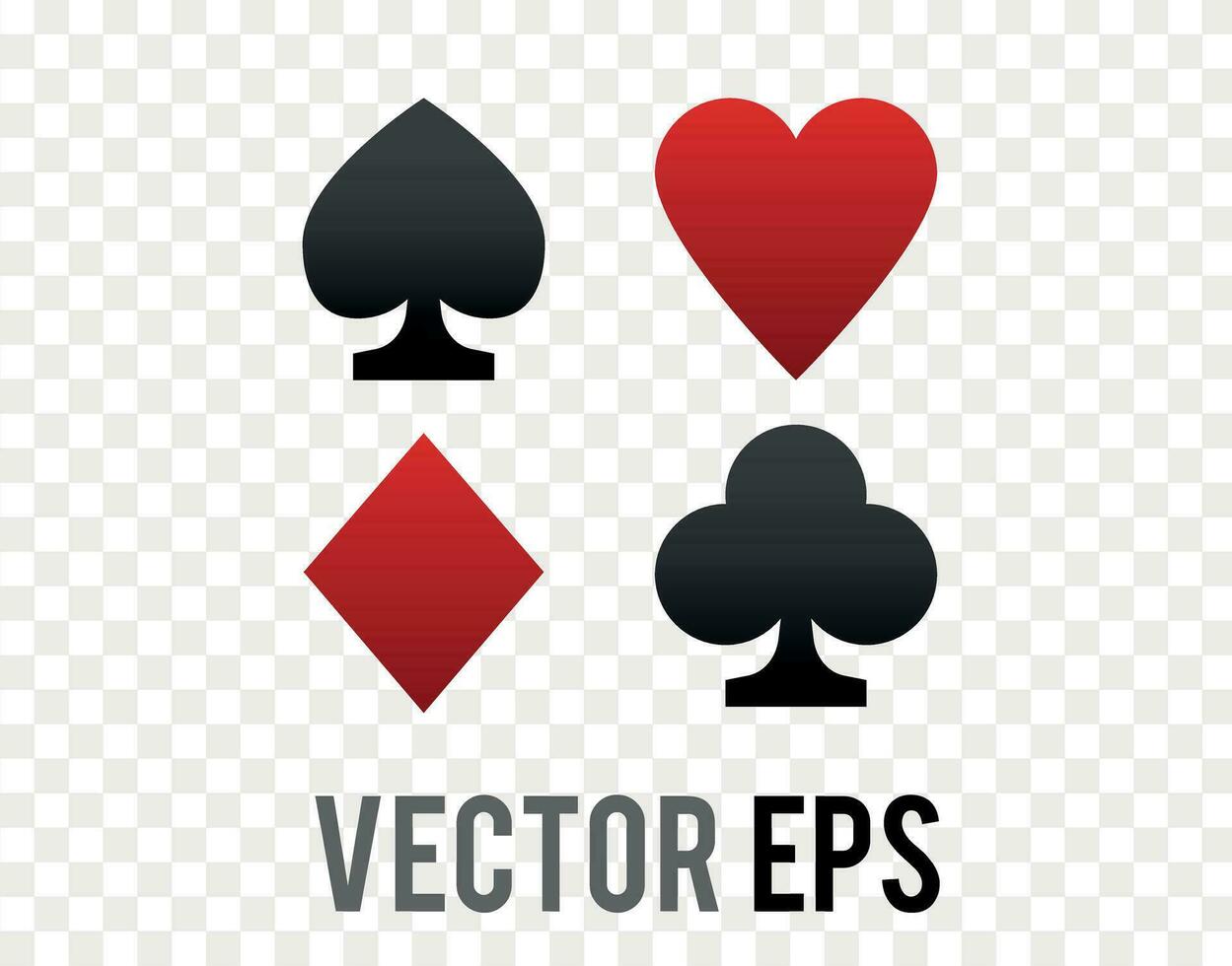 4 gestalten Anzüge von spielen Karte Symbole, Spaten, Herz, Diamant und Verein vektor