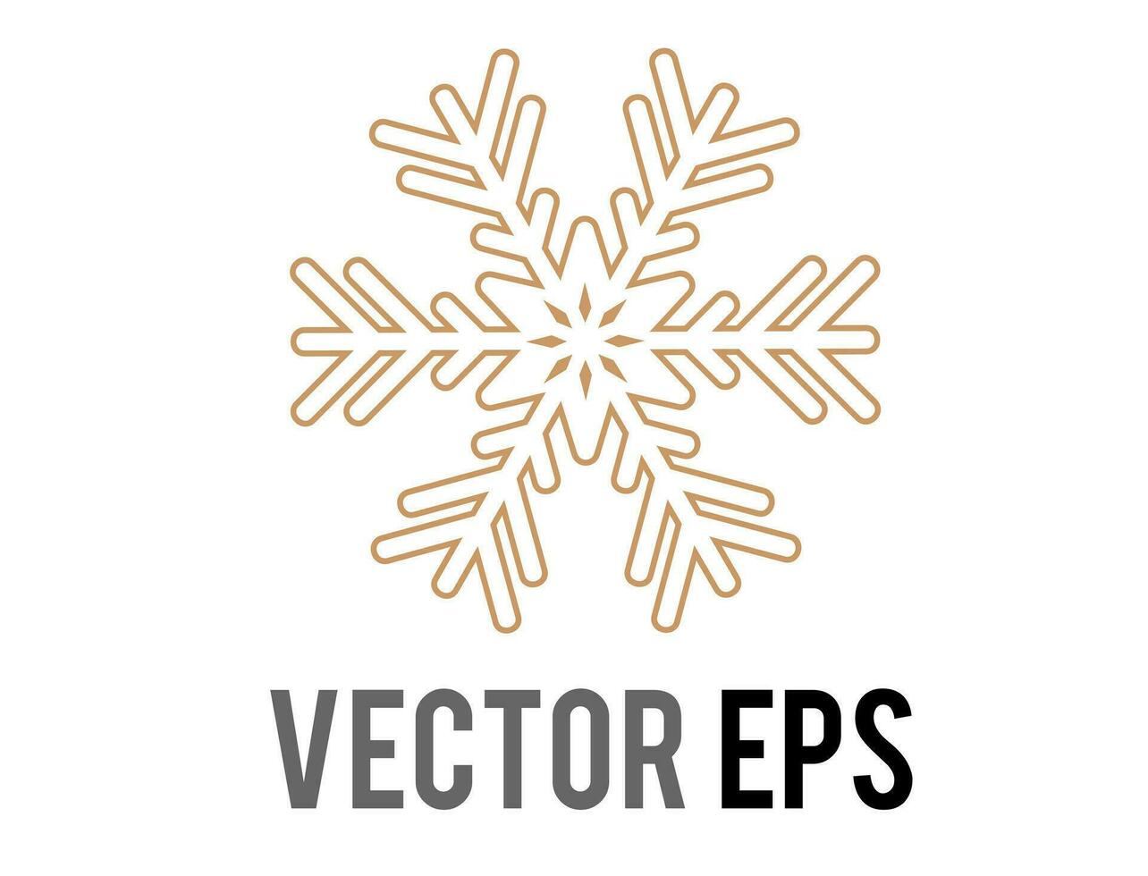 de gyllene översikt vinter- snöflinga ikon vektor