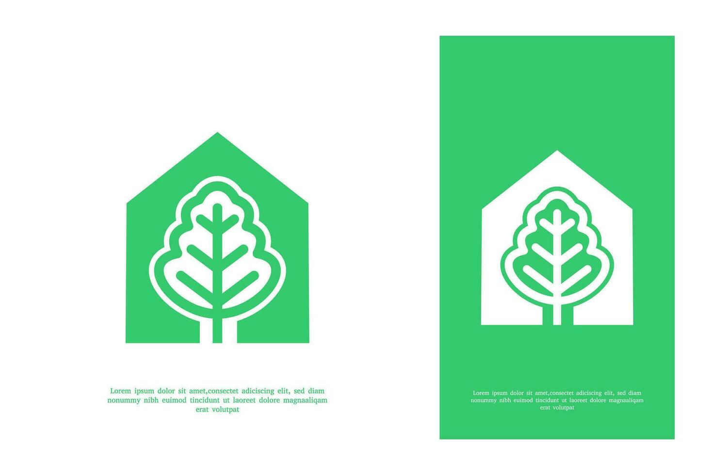 Baum-Home-Logo-Design-Vorlage vektor