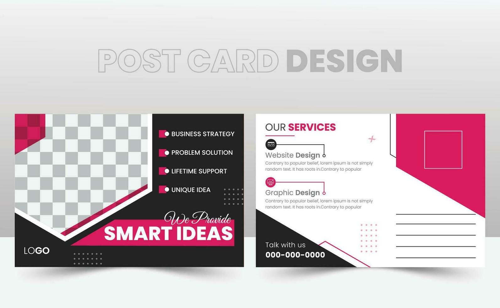 företags- vykort design mall. skriva ut redo företags- professionell företag fri vektor